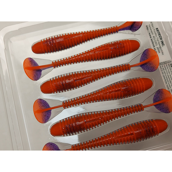 Силікон Keitech Swing Impact FAT 4.3" (6 шт/упак), колір:pal#09 violet fire, Довжина силікону: 4.3" (10.9 см), Колір силікону: PAL#09 Violet Fire, фото , изображение 9