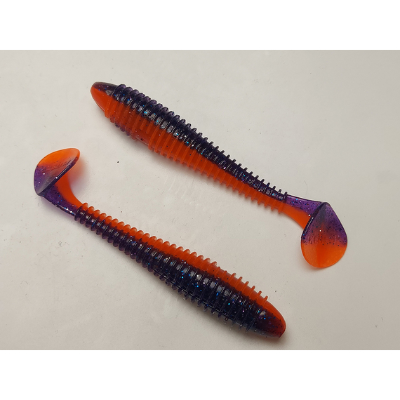 Силікон Keitech Swing Impact FAT 4.3" (6 шт/упак), колір:pal#09 violet fire, Довжина силікону: 4.3" (10.9 см), Колір силікону: PAL#09 Violet Fire, фото , изображение 4