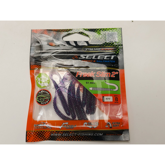 Силікон Select Freek Slim 2" col.777 (8 шт/пак), Довжина силікону: 2" (5.08 см), Колір силікону: 777, фото , изображение 6