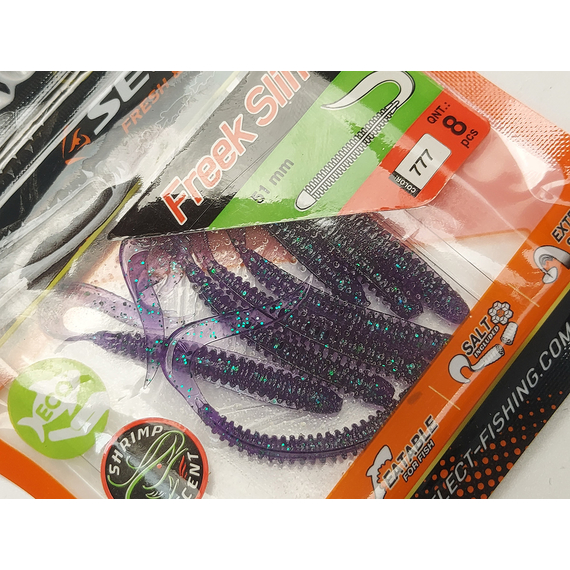 Силікон Select Freek Slim 2" col.777 (8 шт/пак), Довжина силікону: 2" (5.08 см), Колір силікону: 777, фото , изображение 8