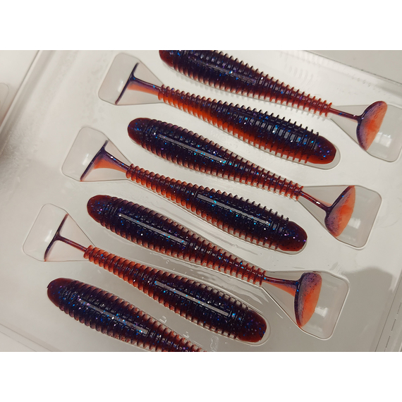 Силікон Keitech Swing Impact FAT 3.3" (7 шт/упак), колір:pal#09 violet fire, Довжина силікону: 3.3" (8.4 см), Колір силікону: PAL#09 Violet Fire, фото , изображение 7