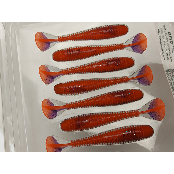 Силікон Keitech Swing Impact FAT 3.3" (7 шт/упак), колір:pal#09 violet fire, Довжина силікону: 3.3" (8.4 см), Колір силікону: PAL#09 Violet Fire, фото , изображение 8