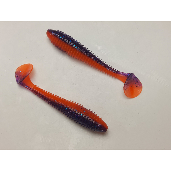 Силікон Keitech Swing Impact FAT 3.3" (7 шт/упак), колір:pal#09 violet fire, Довжина силікону: 3.3" (8.4 см), Колір силікону: PAL#09 Violet Fire, фото , изображение 3