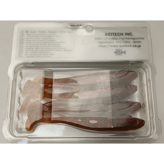 Силікон Keitech Easy Shiner 4" (7 шт/уп), колір:pal#07 motoroil red flake, Довжина силікону: 4" (10.2 см), Колір силікону: pal#07 motoroil red flake, фото , изображение 8