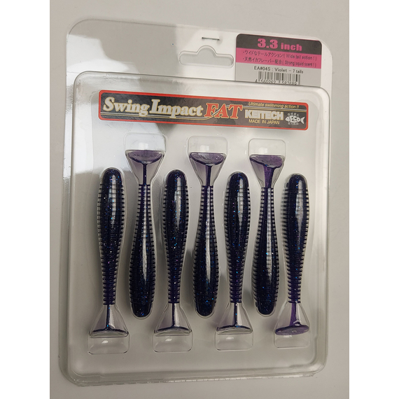 Силикон Keitech Swing Impact FAT 3.3" (7 шт/упак) цвет: ea#04 violet, Длина силикона: 3.3" (8.4 см), Расцветка силикона: EA#04 Violet, фото , изображение 6