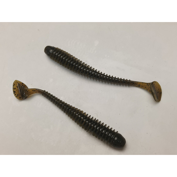 Силикон Keitech Swing Impact 4" (8 шт/упак) ц:101 green pumpkin pp., Длина силикона: 4" (10.2 см), Расцветка силикона: 101 Green Pumpkin PP, фото , изображение 4