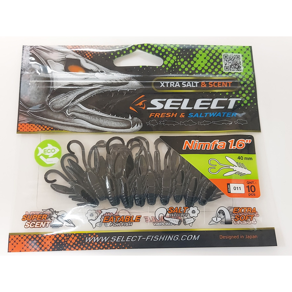 Силикон Select Nimfa 1.6" col.011 (10 шт/упак), Длина силикона: 1.6" (4.06 см), Расцветка силикона: 011, фото , изображение 5