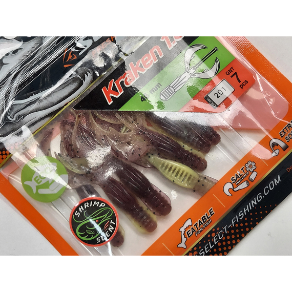 Силікон Select Kraken 1.8" col.201 (7 шт/упак), Довжина силікону: 1.8" (4.57 см), Колір силікону: 201, фото , изображение 7