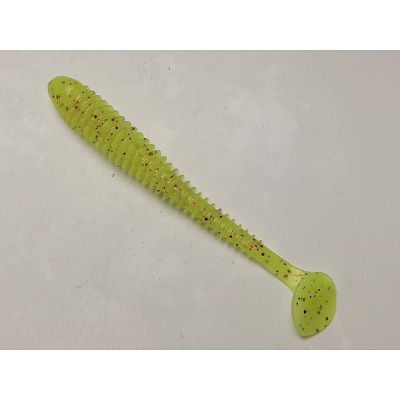 Силікон Keitech Swing Impact 3.5" (8 шт/упак), колір:pal#01 chartreuseredflake, Довжина силікону: 3.5" (8.9 см), Колір силікону: PAL#01 Chartreuse Red Flake, фото , изображение 2