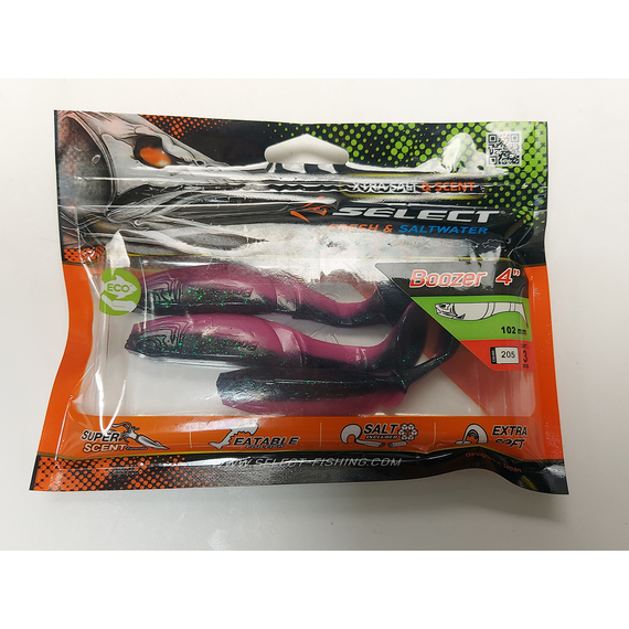 Силикон Select Boozer 4" col.205 (3 шт/упак), Длина силикона: 4.0" (10.16 см), Расцветка силикона: 205, фото , изображение 13