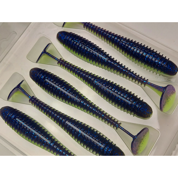 Силікон Keitech Swing Impact FAT 4.3" (6 шт/упак), колір:pal#06 violet lime berry, Довжина силікону: 4.3" (10.9 см), Колір силікону: PAL#06 Violet Lime Berry, фото , изображение 5