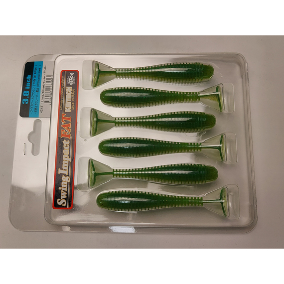 Силікон Keitech Swing Impact FAT 3.8" (6 шт/упак), колір:424 lime chartreuse, Довжина силікону: 3.8" (9.7 см), Колір силікону: 424 Lime Chartreuse, фото , изображение 18