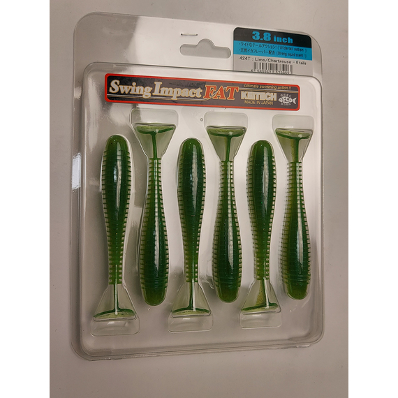 Силікон Keitech Swing Impact FAT 3.8" (6 шт/упак), колір:424 lime chartreuse, Довжина силікону: 3.8" (9.7 см), Колір силікону: 424 Lime Chartreuse, фото , изображение 16