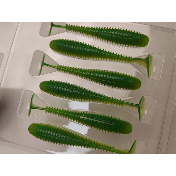 Силікон Keitech Swing Impact FAT 3.8" (6 шт/упак), колір:424 lime chartreuse, Довжина силікону: 3.8" (9.7 см), Колір силікону: 424 Lime Chartreuse, фото , изображение 11