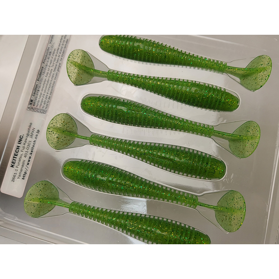 Силікон Keitech Swing Impact FAT 3.8" (6 шт/упак), колір:424 lime chartreuse, Довжина силікону: 3.8" (9.7 см), Колір силікону: 424 Lime Chartreuse, фото , изображение 12