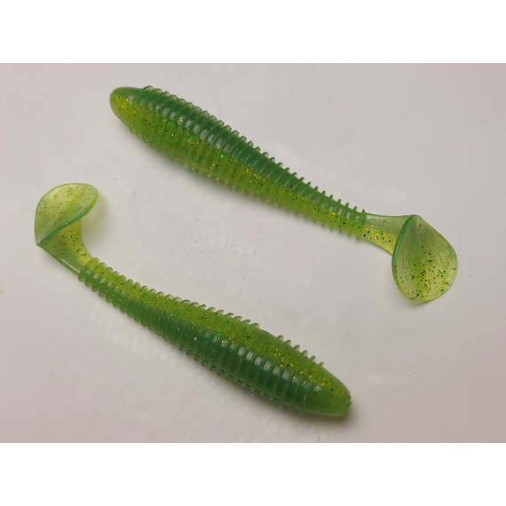 Силікон Keitech Swing Impact FAT 3.8" (6 шт/упак), колір:424 lime chartreuse, Довжина силікону: 3.8" (9.7 см), Колір силікону: 424 Lime Chartreuse, фото , изображение 14