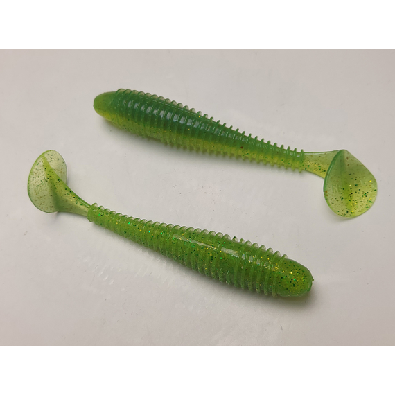 Силікон Keitech Swing Impact FAT 3.8" (6 шт/упак), колір:424 lime chartreuse, Довжина силікону: 3.8" (9.7 см), Колір силікону: 424 Lime Chartreuse, фото , изображение 15
