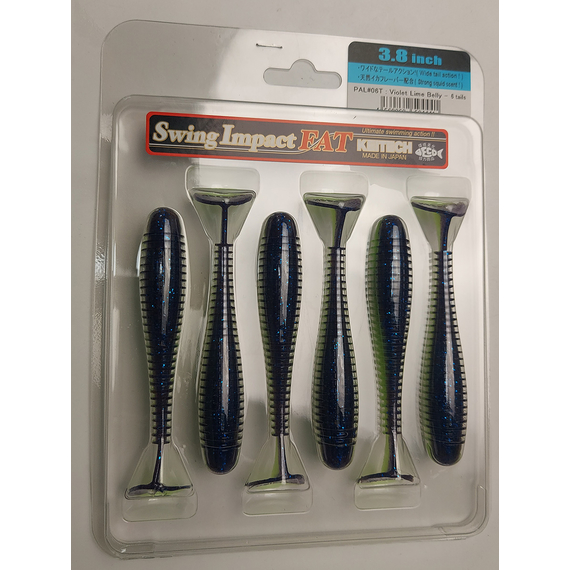 Силикон Keitech Swing Impact FAT 3.8" (6 шт/упак) цвет: pal#06 violet lime berry, Длина силикона: 3.8" (9.7 см), Расцветка силикона: PAL#06 Violet Lime Berry, фото , изображение 6