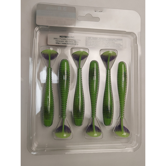 Силикон Keitech Swing Impact FAT 3.8" (6 шт/упак) цвет: pal#06 violet lime berry, Длина силикона: 3.8" (9.7 см), Расцветка силикона: PAL#06 Violet Lime Berry, фото , изображение 7