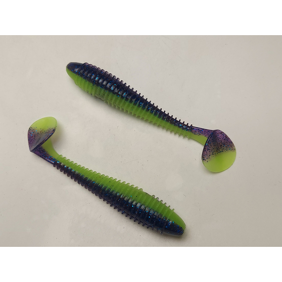 Силикон Keitech Swing Impact FAT 3.8" (6 шт/упак) цвет: pal#06 violet lime berry, Длина силикона: 3.8" (9.7 см), Расцветка силикона: PAL#06 Violet Lime Berry, фото , изображение 4