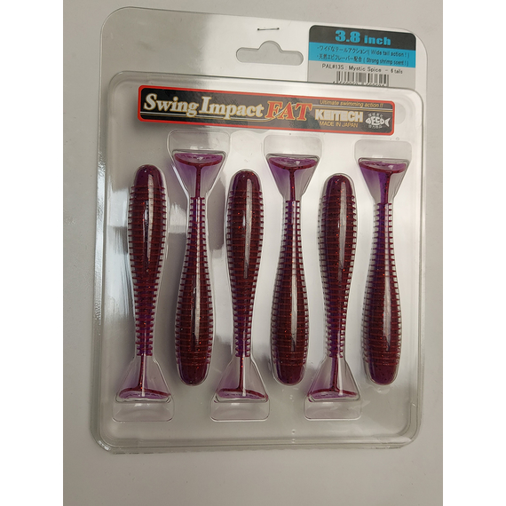 Силикон Keitech Swing Impact FAT 3.8" (6 шт/упак) цвет: pal#13 mistic spice, Длина силикона: 3.8" (9.7 см), Расцветка силикона: PAL#13 Mistic Spice, фото , изображение 6