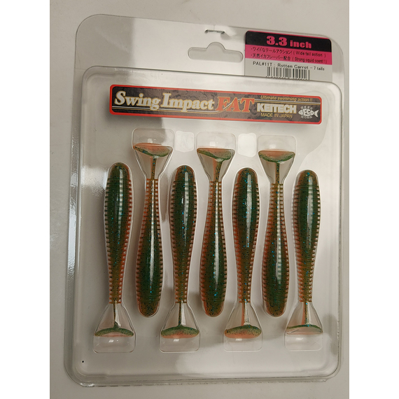 Силікон Keitech Swing Impact FAT 3.3" (7 шт/упак), колір:pal#11 rotten carrot, Довжина силікону: 3.3" (8.4 см), Колір силікону: PAL#11 Rotten Carrot, фото , изображение 7