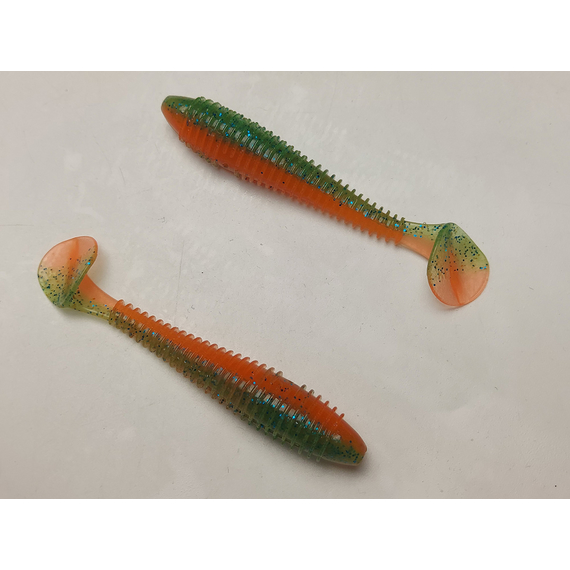 Силікон Keitech Swing Impact FAT 3.3" (7 шт/упак), колір:pal#11 rotten carrot, Довжина силікону: 3.3" (8.4 см), Колір силікону: PAL#11 Rotten Carrot, фото , изображение 4