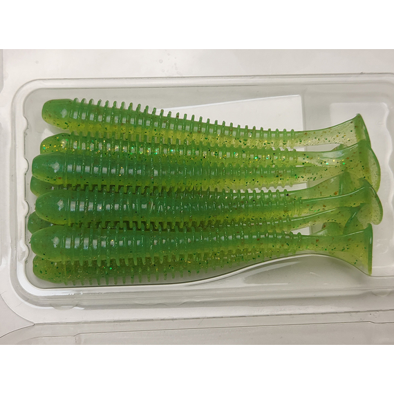 Силікон Keitech Swing Impact 3.5" (8 шт/упак), колір:424 lime chartreuse, Довжина силікону: 3.5" (8.9 см), Колір силікону: 424 Lime Chartreuse, фото , изображение 4