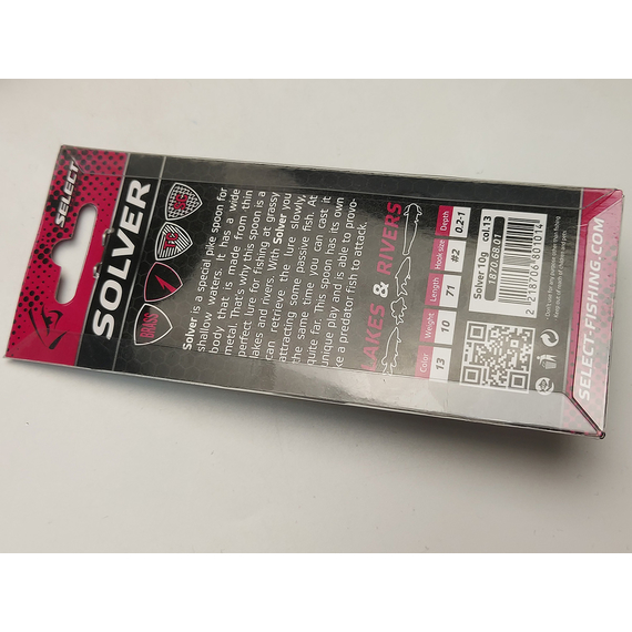 Блешня Select Solver 10.0g 71mm #13, Вага блешні: 10г, Колір блешні: 13, фото , изображение 6