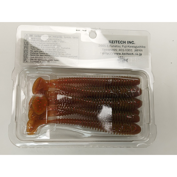 Силікон Keitech Swing Impact 4" (8 шт/упак), колір:pal#07 motoroil red flake, Довжина силікону: 4" (10.2 см), Колір силікону: pal#07 motoroil red flake, фото , изображение 13