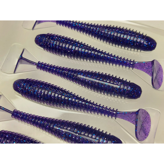 Силикон Keitech Swing Impact FAT 3.8" (6 шт/упак) цвет: ea#04 violet, Длина силикона: 3.8" (9.7 см), Расцветка силикона: EA#04 Violet, фото , изображение 7