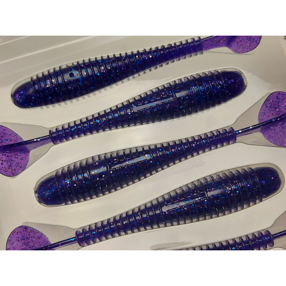 Силикон Keitech Swing Impact FAT 3.8" (6 шт/упак) цвет: ea#04 violet, Длина силикона: 3.8" (9.7 см), Расцветка силикона: EA#04 Violet, фото , изображение 8