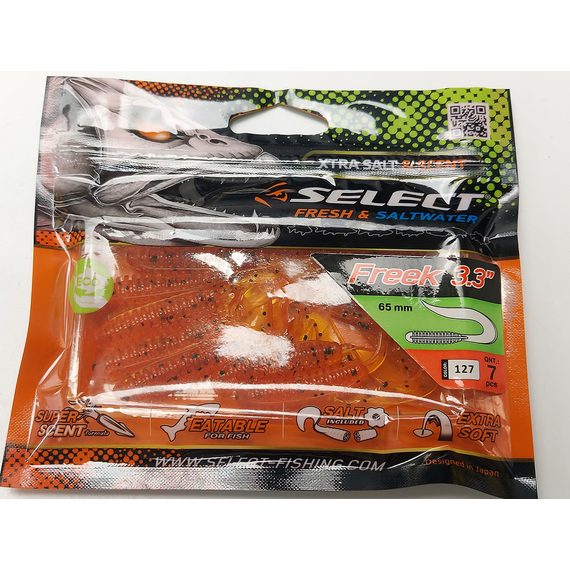 Силікон Select Freek 3.3" col.127 (7 шт/упак), Довжина силікону: 3.3" (8.38 см), Колір силікону: 127, фото , изображение 6