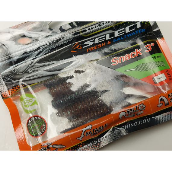 Силікон Select Snack 3.0" col.206 (5 шт/пак), Довжина силікону: 3" (7.8 см), Колір силікону: 206, фото , изображение 6