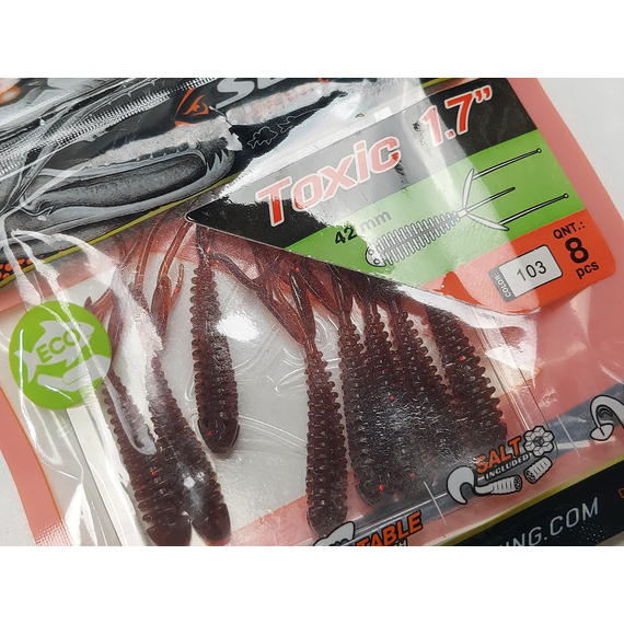 Силікон Select Toxic 1.7" col.103 (8 шт/упак), Довжина силікону: 1.7" (4.2 см), Колір силікону: 103, фото , изображение 6