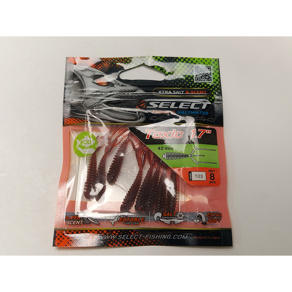 Силікон Select Toxic 1.7" col.103 (8 шт/упак), Довжина силікону: 1.7" (4.2 см), Колір силікону: 103, фото , изображение 5