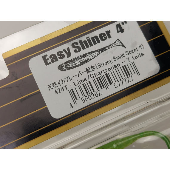 Силікон Keitech Easy Shiner 4" (7 шт/упак), колір:424 lime chartreuse, Довжина силікону: 4" (10.2 см), Колір силікону: 424 Lime Chartreuse, фото , изображение 20