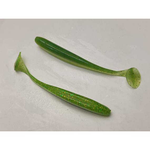 Силікон Keitech Easy Shiner 4" (7 шт/упак), колір:424 lime chartreuse, Довжина силікону: 4" (10.2 см), Колір силікону: 424 Lime Chartreuse, фото , изображение 5