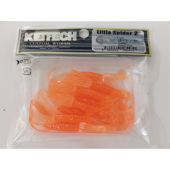 Силикон Keitech Little Spider 2" (8 шт/упак) ц:ea#06 orange flash, Длина силикона: 2" (5.1 см), Расцветка силикона: EA#06 Orange Flash, фото , изображение 5