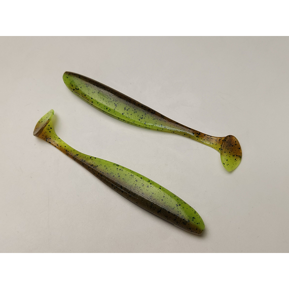 Силікон Keitech Easy Shiner 5" (5 шт/упак), колір:401 greenpumpkinpp.chart, Довжина силікону: 5" (12.7 см), Колір силікону: 401 Green Pumpkin/Chartreuse, фото , изображение 4