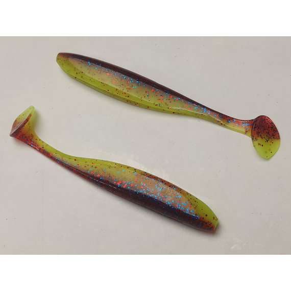 Силікон Keitech Easy Shiner 4" (7 шт/упак), колір:ea#15 grape chart red flk, Довжина силікону: 4" (10.2 см), Колір силікону: ea#15 grape chart red flk, фото , изображение 4