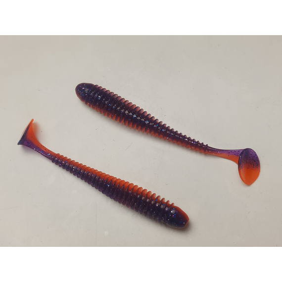 Силікон Keitech Swing Impact 4" (8 шт/упак), колір:pal#09 violet fire, Довжина силікону: 4" (10.2 см), Колір силікону: PAL#09 Violet Fire, фото , изображение 3