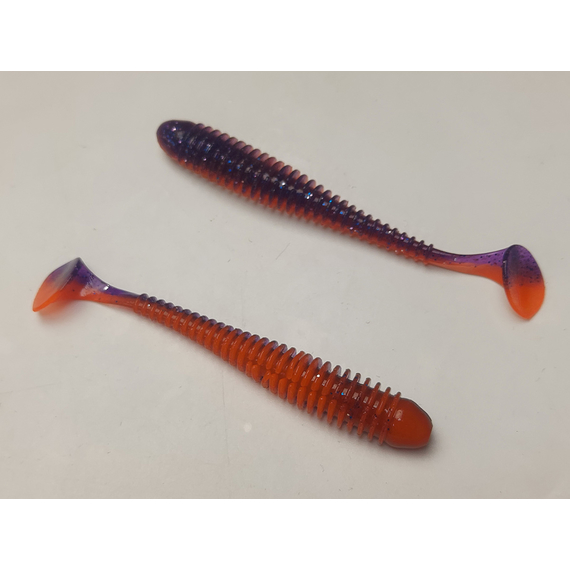 Силікон Keitech Swing Impact 4" (8 шт/упак), колір:pal#09 violet fire, Довжина силікону: 4" (10.2 см), Колір силікону: PAL#09 Violet Fire, фото , изображение 4