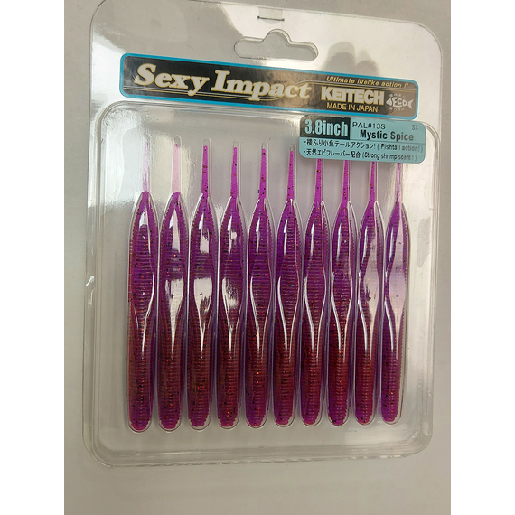 Силикон Keitech Sexy Impact 3.8" (10 шт/упак) ц:pal#13 mistic spice, Длина силикона: 3.8" (9.7 см), Расцветка силикона: PAL#13 Mistic Spice, фото , изображение 6