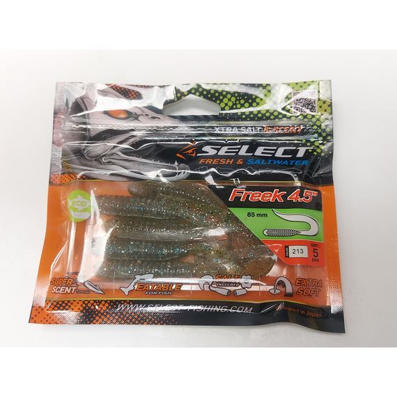 Силікон Select Freek 4.5" col.213 (5 шт/упак), Довжина силікону: 4.5" (11.43 см), Колір силікону: 213, фото , изображение 11