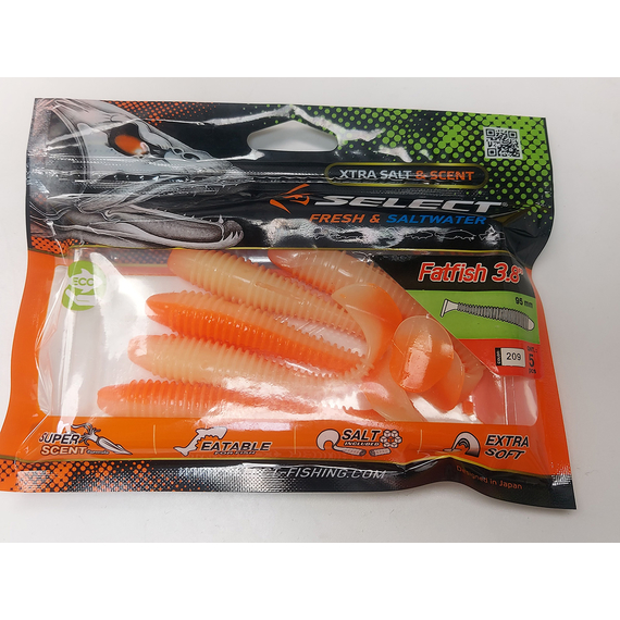 Силікон Select Fatfish 3.8" col.209 (5 шт/упак), Довжина силікону: 3.8" (9.65 см), Колір силікону: 209, фото , изображение 7