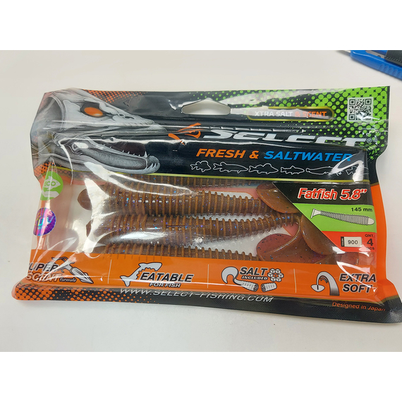 Силікон Select Fatfish 5.8" col.900 (4 шт/упак), Довжина силікону: 5.8" (14.73 см), Колір силікону: 900, фото , изображение 7