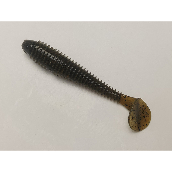 Силикон Keitech Swing Impact FAT 3.3" (7 шт/упак) цвет: 101 green pumpkin pp., Длина силикона: 3.3" (8.4 см), Расцветка силикона: 101 Green Pumpkin PP, фото , изображение 3