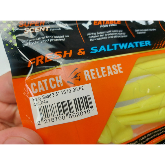 Силікон Select Easy Shad 3.5" col.045 (5 шт/упак), Довжина силікону: 3.5" (8.89 см), Колір силікону: 045, фото , изображение 26