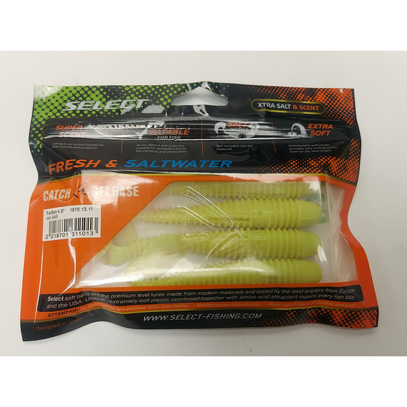 Силикон Select Fatfish 4.8" col.045 (4 шт/упак), Длина силикона: 4.8" (12.19 см), Расцветка силикона: 045, фото , изображение 10